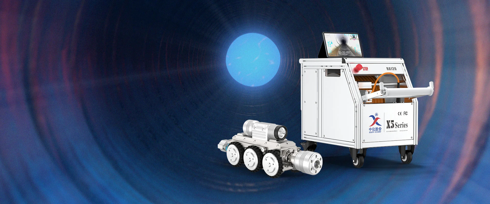 X5-HMA</br> CCTV MUNICIPAL HD VIDÉO CAMÉRA COUCHE DRAIN ROBOT D'INSPECTION DE PIPELINE